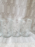 Set of 8 Small Clear Glass Swirl Tumblers