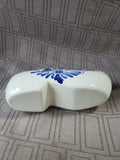 Hand Painted Blue and White Ceramic Dutch Shoe