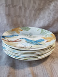 Set of 8 Pier 1 Blue Birds on Branch Melamine Dinner Plates