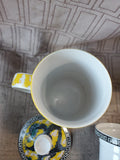 White and Yellow Ceramic Dragon Steeping Tea Mug