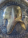 Signed Brass Egyptian Pharoah Wall Plate