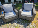 Pair of Broyhill All Weather Wicker Swivel/Rocking Chairs