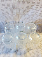 Set of 6 Clear Glass Ribbed Juice Glasses