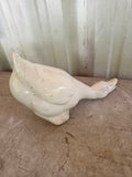 White Ceramic Duck Garden Statue