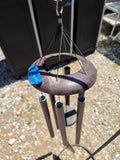 Dark Red Tone Hammered Metal Wind Chimes