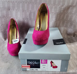 Pair of Mossimo Paisley Pink Platform Heels—Women's Size 8.5