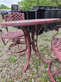 Red Heavyweight Aluminum 3-Piece Patio Dining Set