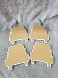 Set of 4 Holiday Market Ceramic Merry Christmas Red Truck Coasters