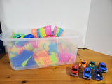 Bin of Magic Track Toy Tracks with 6 Cars