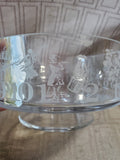 Clear Glass 12 Days of Christmas Pedestal Candy Dish