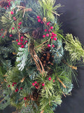 21" Faux Pine Christmas Wreath w/ Storage Box