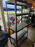 5-Tier Metal Framed Shelving Unit w/Pressed-Boatd Shelves