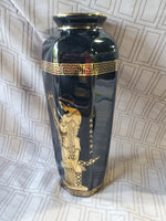 Greek Hand Painted Octagonal Vase
