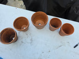5-Piece Small Terracotta Pot Lot