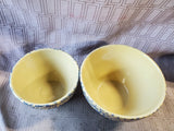 Pair of Roseville Pottery Blue Spongeware Mixing Bowls