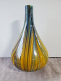 (C) Murano Style Art Glass Swirl Round Vase