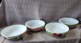 5 Piece Crate & Barrel Jane Dixon Vegetable Motif Salad Serving Bowl and Salad Bowl Set