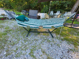 Rope Hammock w/Frame and Removable Cover/Pillows