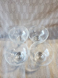 Set of 4 Heavy Clear Glass Footed Dessert Bowls