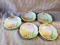 Set of 5 Small Hand Painted Dessert Plates