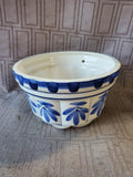 Small Blue and White Ceramic Bundt Cake Pan