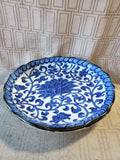 Pair of Andrea by Sadek Blue and White Mum Decorative Plates