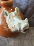 Glazed Pottery Boar Head Spout Pitcher