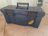 Blue Plastic Tool Box w/Some Tools Inside