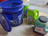 Garage Lot, 3 Containers Pet Safe Ice Melt and Bucket of Sand