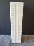 White Ceramic Asian Inspired Cong Shaped Vase