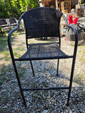 Bar Height Three Piece Bistro Set - Aluminum and Wicker