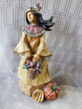 Native American Woman Resin Statue