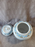 Ceramic White and Blue Rose Ginger Jar