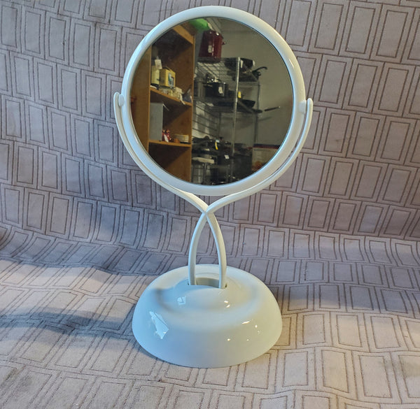 White Double Sided Vanity/Hand Mirror