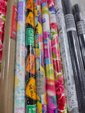 Gift Wrap and Celephane Wrap Lot - 17 Rolls