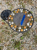 Metal Plant Stand w/River Rock Embellishments