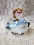 Glazed Pottery Whale Figurine