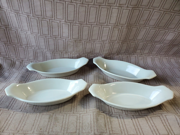 Set of 4 American Porcelain by Marsh Au Gratin Dishes