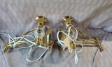 Pair of Brass Swing Arm Wall Lamps WORKS