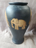 Black Ceramic Elephant Vase