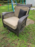Brown All Weather Wicker Swivel/Rocking Chair w/Solarium Cushions (Copy)