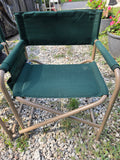 Two Green Canvas Folding Captains Chairs