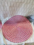 Set of 4 Round Red Woven Placemats
