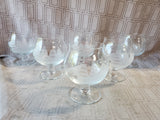 Set of 6 Clear Glass Clipper Ship Whiskey Glasses