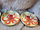 Set of 4 Pier 1 Octopus Melamine Salad Plates