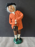 (A) Byers' Choice Carolers Colonial Williamsburg Signed "Man with Wine Jug" Figurine