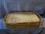 Lot of 5 Bamboo Serving Trays