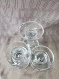 Set of 3 Clear Glass Tapered Candle Holders