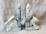Pair of Carved Stone Man with Sombrero on Cactus Bookends