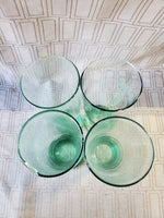 Set of 4 Green Glass Beer Glasses